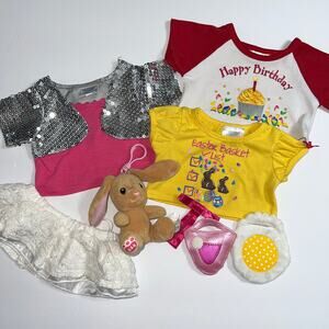 Build A Bear Workshop Outfits and Accessories Lot Shirts Skirt Bunny Mask